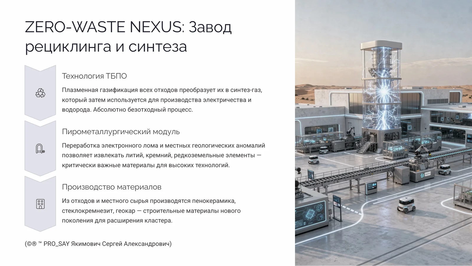 CRPC SAUDI HUB Стратегический технологический проект автономного производящего кластера нового типа для KSA “Королевства Саудовская Аравия до 2050 года” — слайд 10