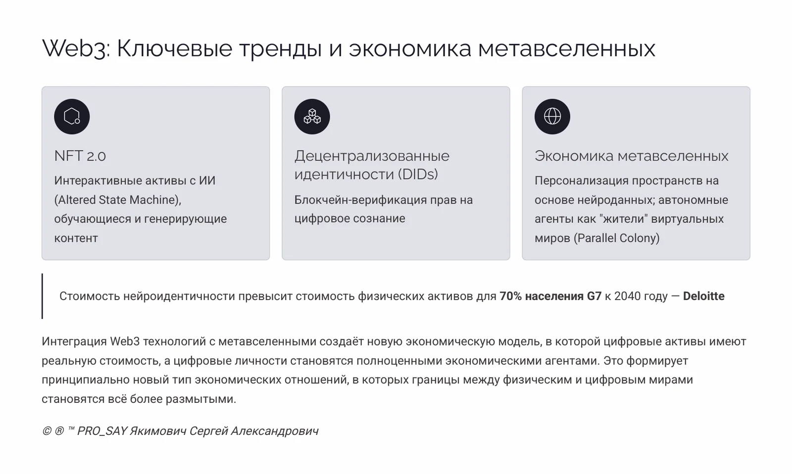 Экономики цифровых личностей — слайд 12