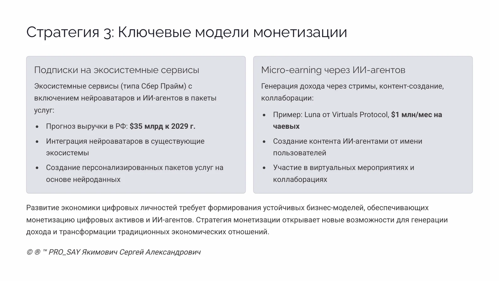 Экономики цифровых личностей — слайд 36